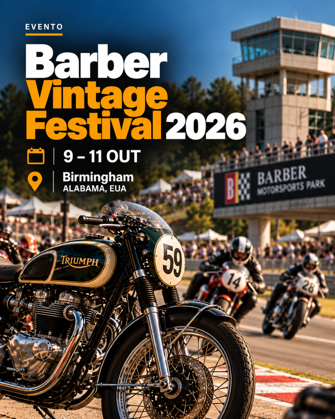 Barber Vintage Festival 2026: três dias dedicados às motos clássicas